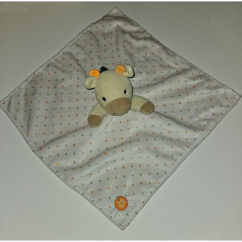Little Me Giraffe Lovey Plush Baby Toy Orange Green Tan Polka Dots 2016